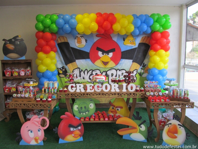 decoração rústica Angry Birds