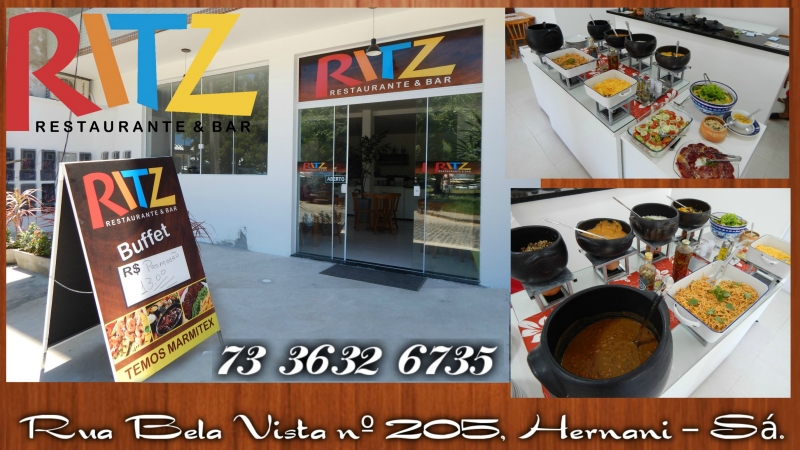 Ritz Restaurante e Bar em Ilhus. Ateno com grande inaugurao nesta  Tera Feira  com preo promocional  e  Buffet livre.  Vocs no podem perder.  Trabalhamos com comida caseira, aquela deliciosa comida da Vov,  venha  saborear.  Com Buffet livre E o melhor com preo indiscutvel. Atendemos de Domingo  Domingo incluindo aos Feriados. Ritz Restaurante e Bar Estamos localizados na rua Bela Vista N 205 Hernani - S.  Contato:  73 3632 6735  Ritz Restaurante e Bar O lugar aconchegante feito pra vocs  Visite-nos! http://dicasdauniao.blogspot.com.br/2016/12/ritz-restaurante-e-bar-em-ilheus.html?view=timeslide