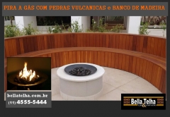 Pira a gás ou ecologica são excelentes opções para se ter uma lareira em ambiente interno ou externo. www.bellatelha.com.br. solicite orçamento