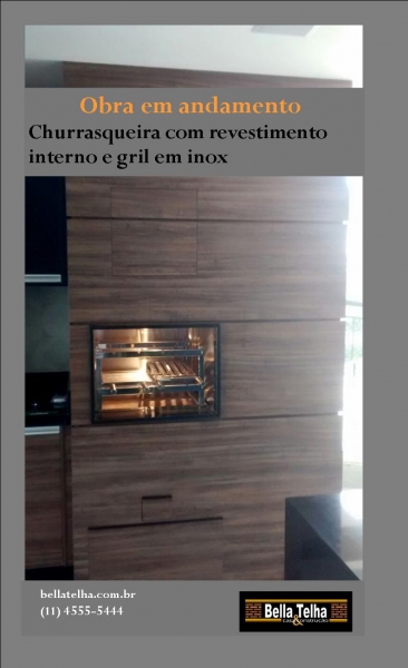 revestimento em inox, gril em inox, gril sob medida, churrasqueira com gril, gril em so paulo www.bellatelha.com.br