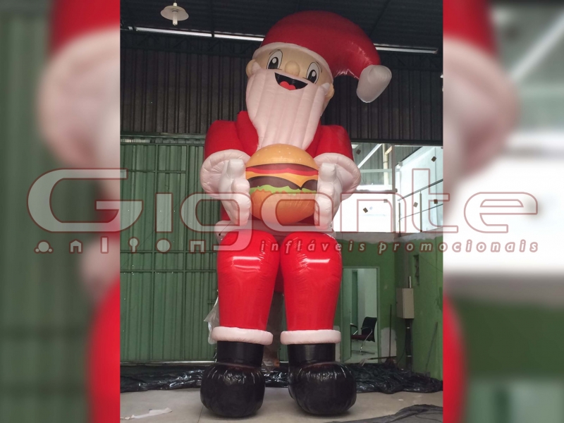 Papai noel inflável - hamburguer