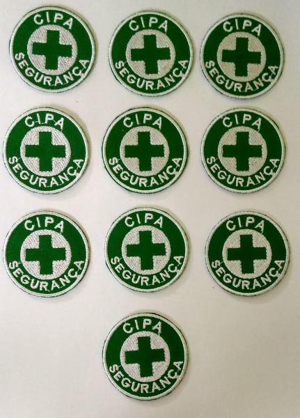 Patch termo colante do emblema CIPA Segurana usado para colar ou costurar em camisas polos, camisetas ou camisas para identificao de membros da CIPA.