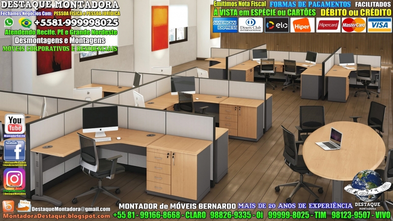 Montador de Móveis Recife, Pessoa Física ou Jurídica CORPORATIVO E RESIDENCIAIS - 55 81 99999-8025,