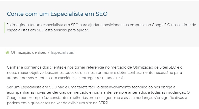 Especialista em SEO