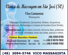 Vico Massagista e Quiropraxia - Massagem Terapêutica, Massoterapia e Acupuntura