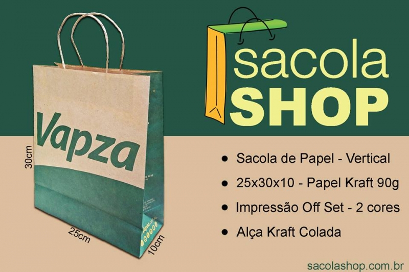 Sacola papel Kraft Vertical