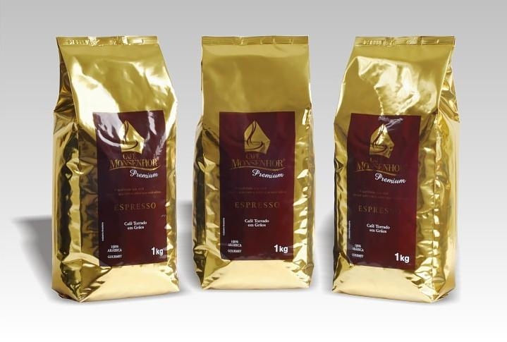 Caf Premium torrado em gro embalagem 1kg