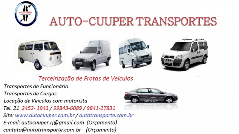 Oferecemos serviços de transportes de cargas e distribuição de mercadoria e terceirização de frotas de veiculos utilitário 21 984127831 / 995957328  site:www.autocuuper.com.br