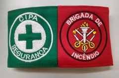Braçadeira dupla brigada de incêndio-cipa para identificação de membros integrantes da brigada e da cipa