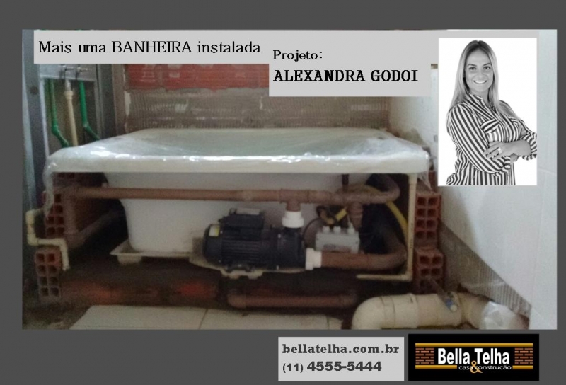 banheira de hidromassagem, de imersão, spas, ofuros e muito mais vc encontra na Bella Telha e com a vantagem de mão de obra garantida pela fabrica