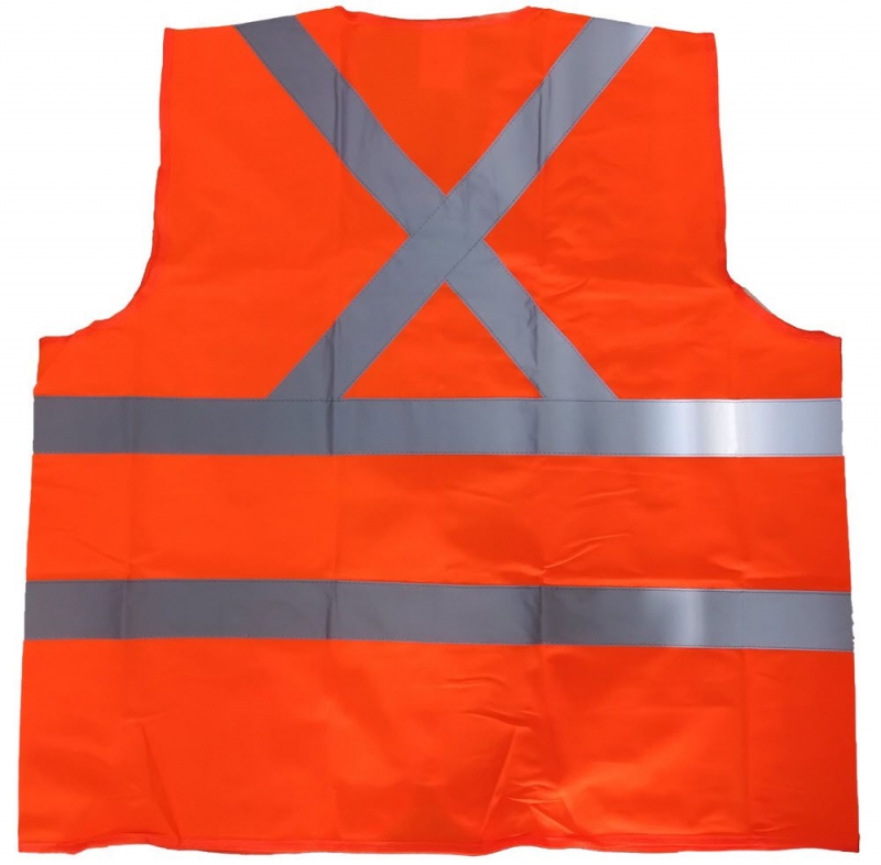 Colete laranja com refletivo prata, para identificação dos usuários em obras de estradas, construção civil, eventos, estacionamentos, dentre outros.