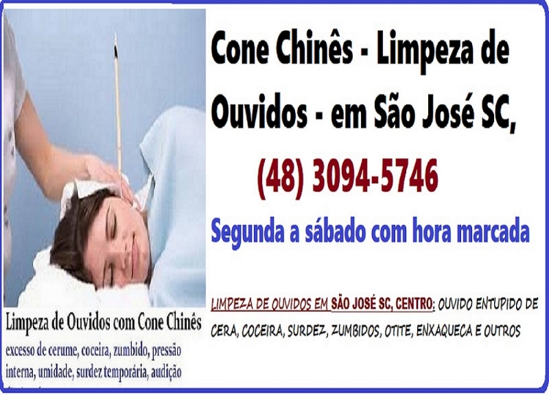 Cone Chinês-São José SC-Fabricação e Venda de Cone Chinês  Fabricação e Venda de Cone Chinês, Cone Hindu, Vela Hopi e Canudo de Cera em São José SC  Dé Schmitz - Limpeza de Ouvido com Cone Chinês em São José SC - Fabricação e Venda de Cone Chinês, Cone Hindu,Canudo de Cera, Vela Hopi, Vela de Ouvido Vela Indiana  Contato: Agendamento, compra de cones e informações, ligue para: (48) 99131-9240 (Vivo e Whatsapp)