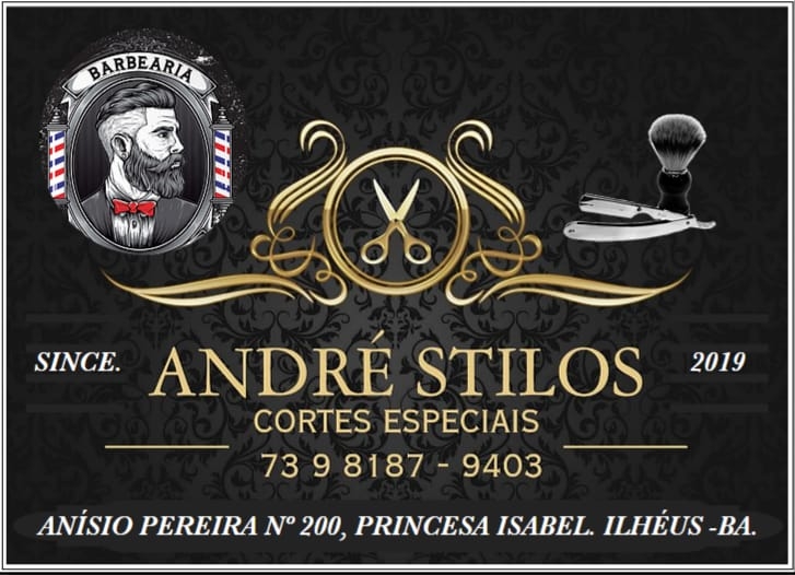 CORTE DE CABELO EM ILHÉUS. - ANDRÉ STILOS    Seu Corte de Cabelo esta Precisando de um Visual Especial?    Um espaço para homens de estilo e personalidade. Agende seu Horário.     Contato: 73 9 8184 - 9403     ZAP   Venha nos Conhecer.                                      RUA: ANÍSIO PEREIRA Nº 200,  PRINCESA ISABEL.      ILHÉUS - BA.