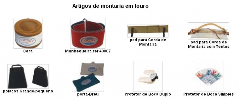 Artigos de montaria em touro