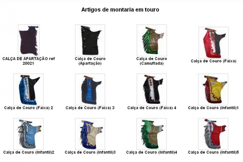 Artigos de montaria em touro - Calça de couro - Charrão