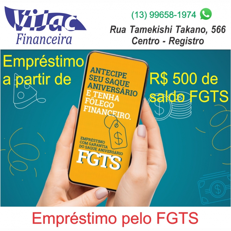 Empréstimo com garantia FGTS | Crédito Rápido sem Burocracia. Vijac Financeira.