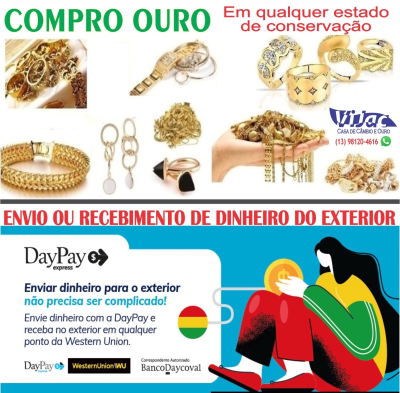 Compramos Ouro - Transferência Western Union - Vijac