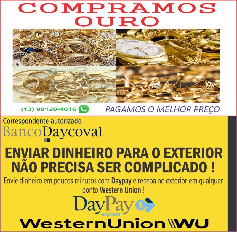 Compramos Ouro - Transferência Western Union - Vijac