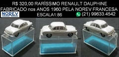 R$ 320,00  rarssimo renault dauphine da norev francesa-plstico rgido.escala 1:86- comprimento 2,00cm.dcada de 1960.