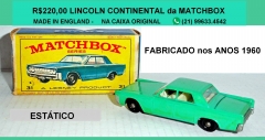 Lincoln continental da matchbox inglesa - escala 1:66. na caixa original-fabricado nos anos 1960.