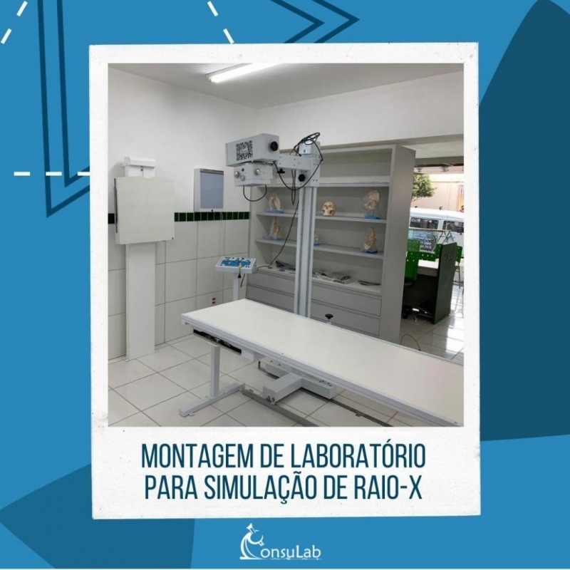 Montagem de laboratório para simulação de raio-x