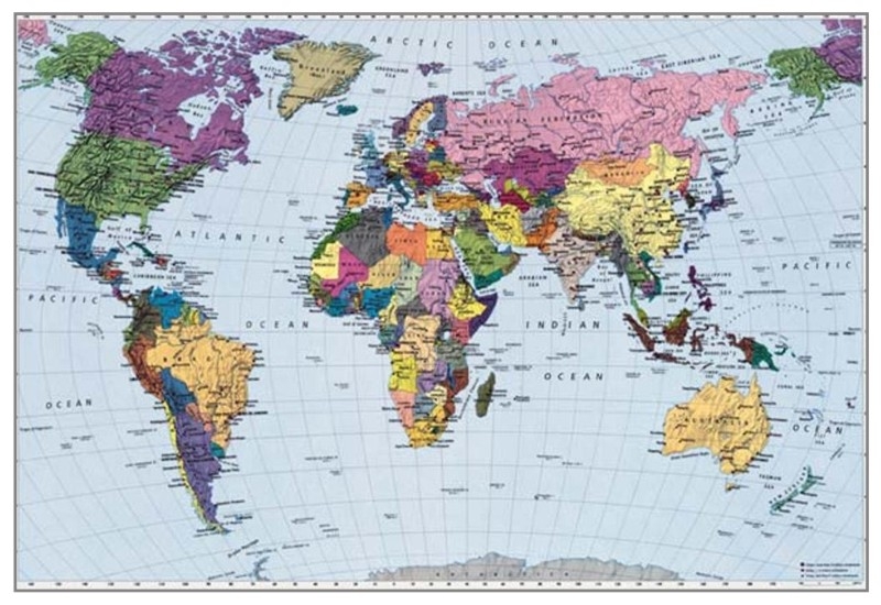 Mapa Mundial Político Style - Komar