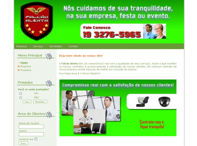 Website Falcão Alerta em Paulínia/SP