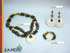 Conjunto 04 | flamboyant, pau brasil, paxiba, madreprola e quartzo verde