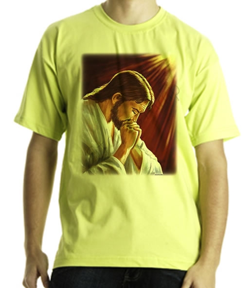 Camiseta Estampa Jesus Cristo Meditando Quadricromia