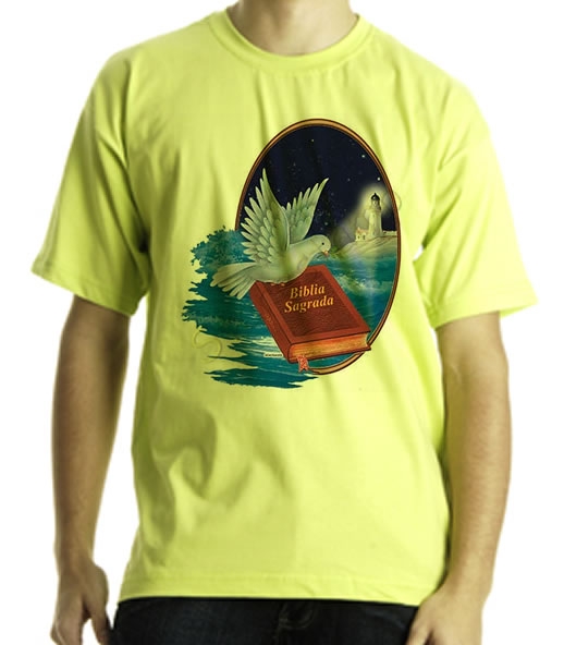 Camiseta Estampa Tema Evangélica Farol