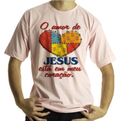 Camiseta estampa tema evangélica coração