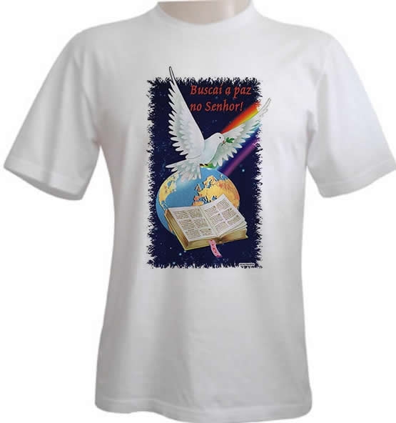 Camiseta Estampa Tema Evanglica Arco ris