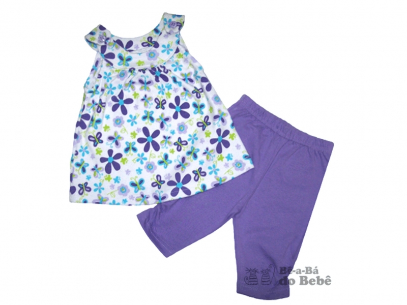 Conjunto Regata Playwear Floral Borboleta