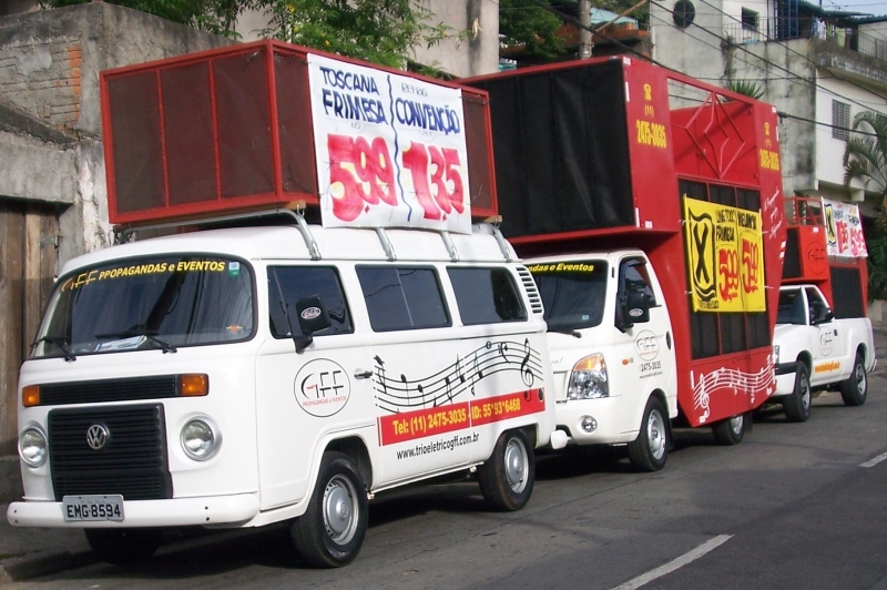 Mini trios, carros de som para propagandas - GFF Propagandas e Eventos 