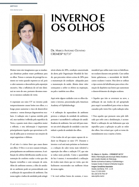 Ala Vip - Dr Marco Olyntho - Inverno e os olhos