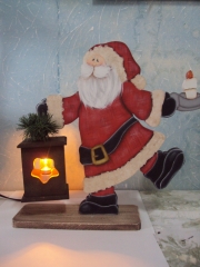 Papai noel luminaria, pintura country