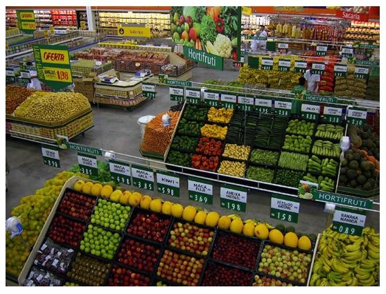 Frutas e verduras na Roldao