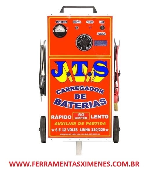 CARREGADOR DE BATERIA 50 A JTS CARREGADORES CARRINHO