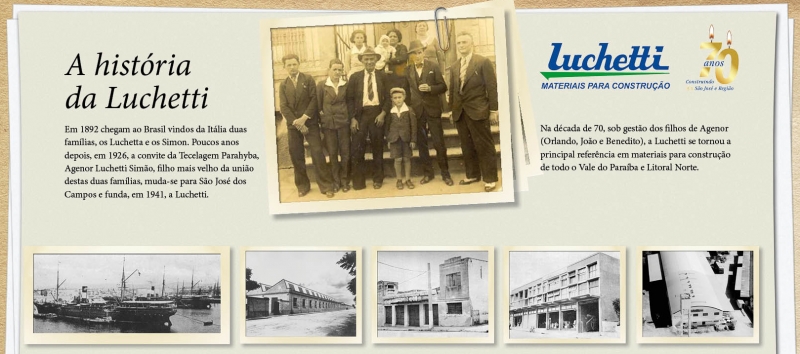 A Histria dos 70 anos da Luchetti - Linha do tempo